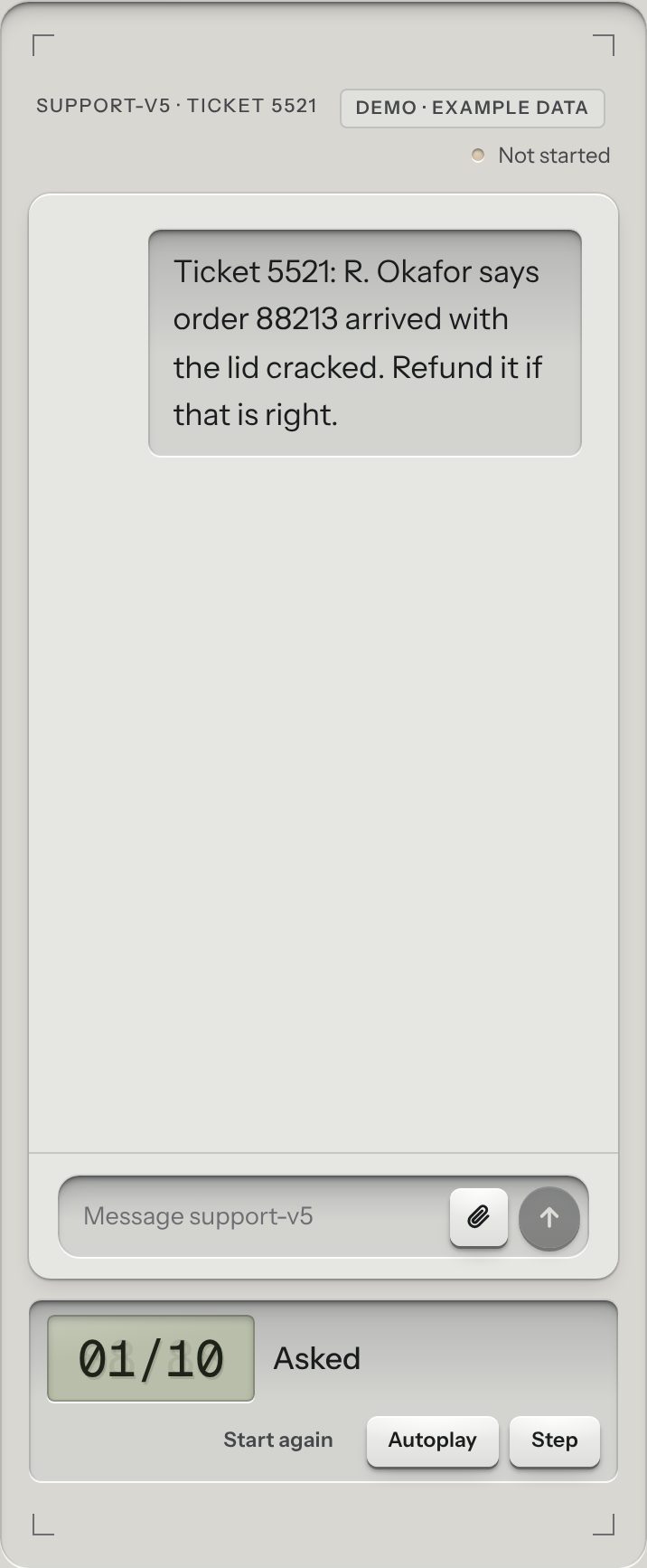 AI approval flow, at a phone's size