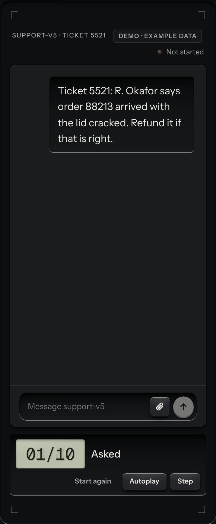 AI approval flow, at a phone's size