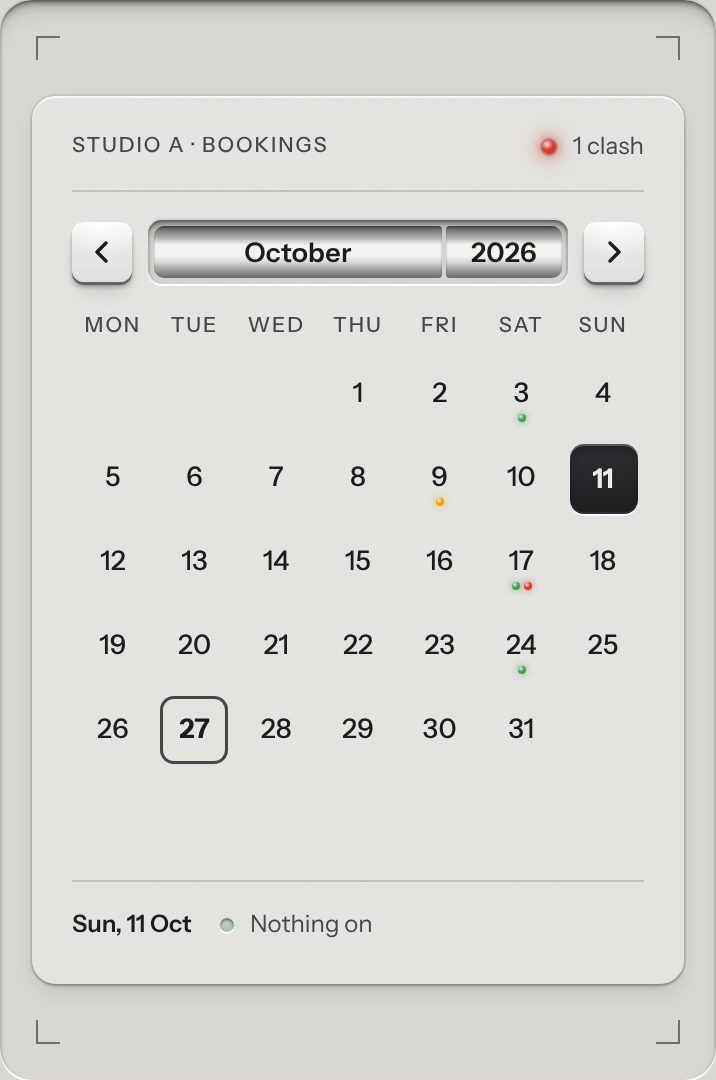 Calendar, at a phone's size