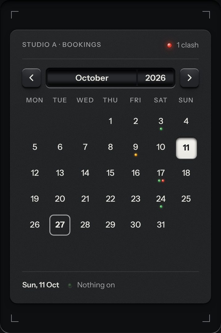 Calendar, at a phone's size