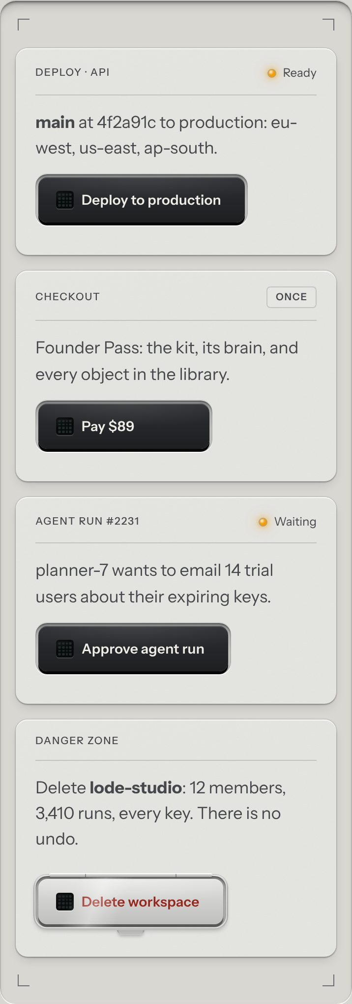Commit key, at a phone's size