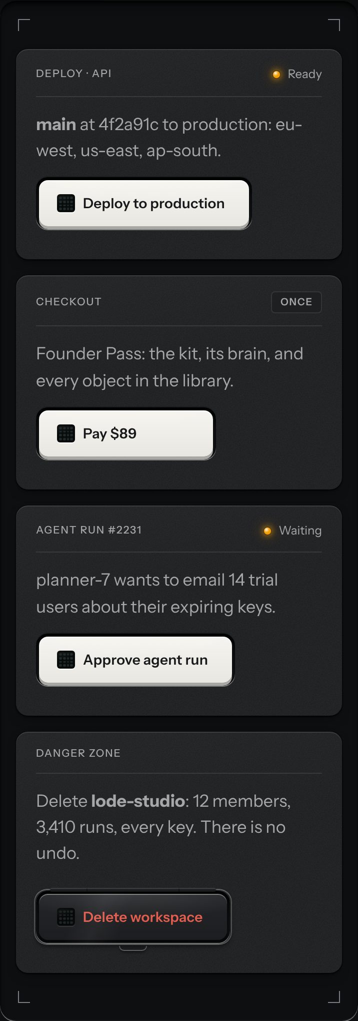Commit key, at a phone's size