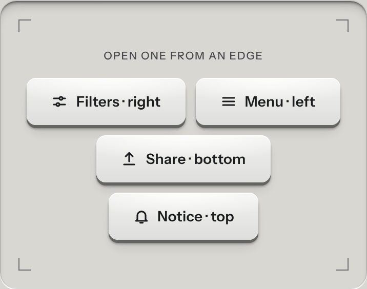 Drawer, at a phone's size