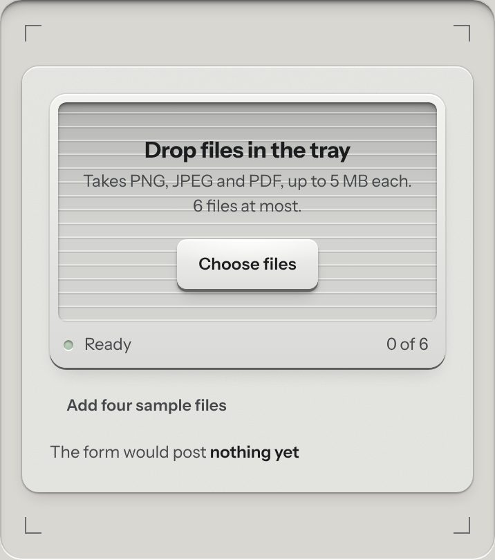 Drop zone, at a phone's size