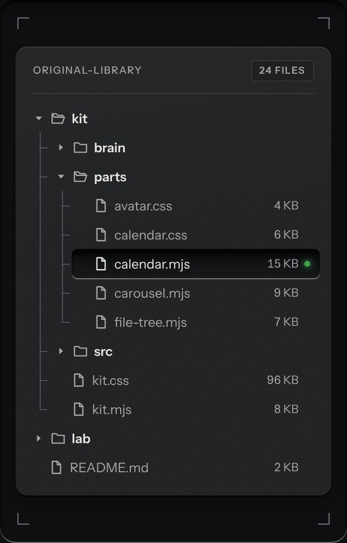 File tree, at a phone's size