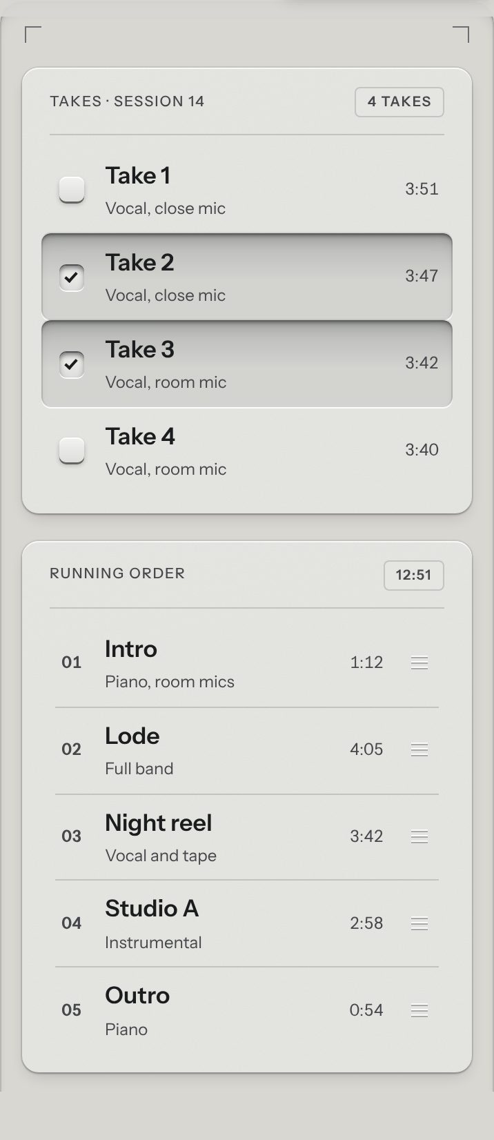 List, at a phone's size