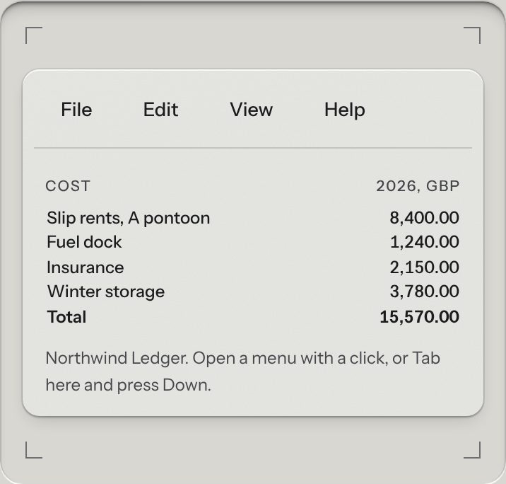 Menubar, at a phone's size