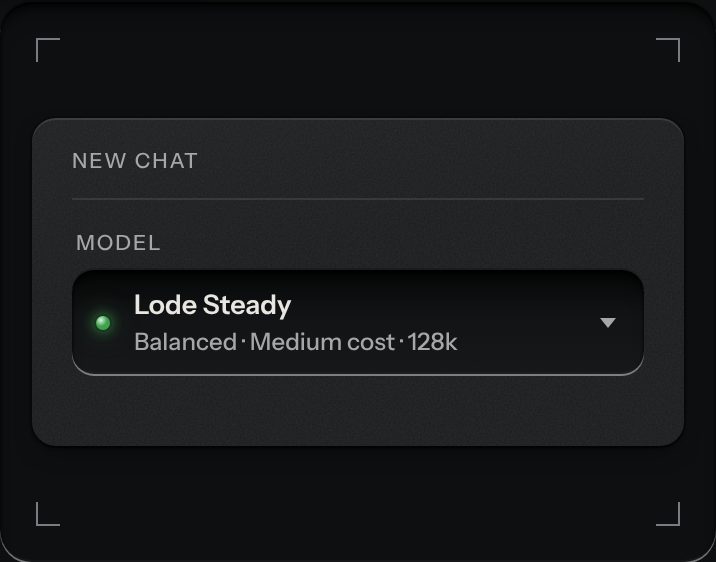 Model picker, at a phone's size