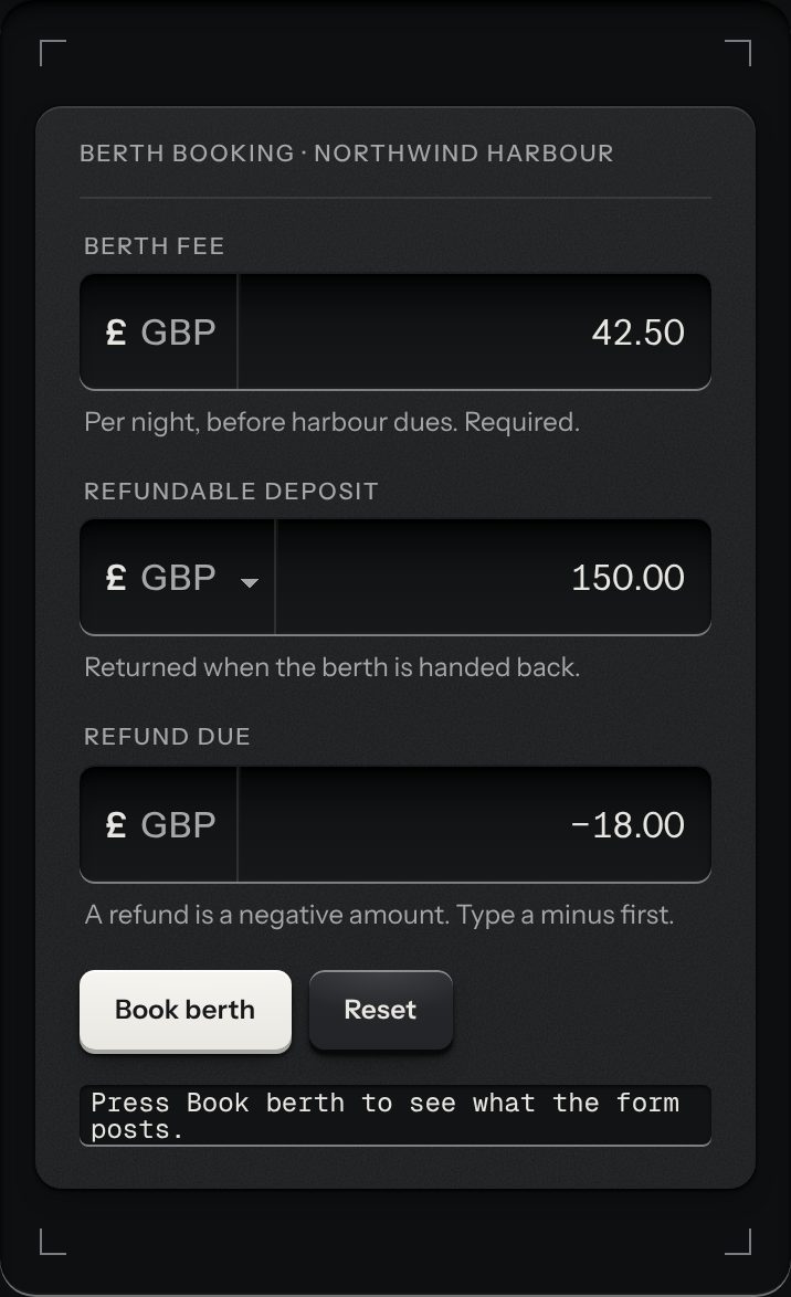 Money field, at a phone's size