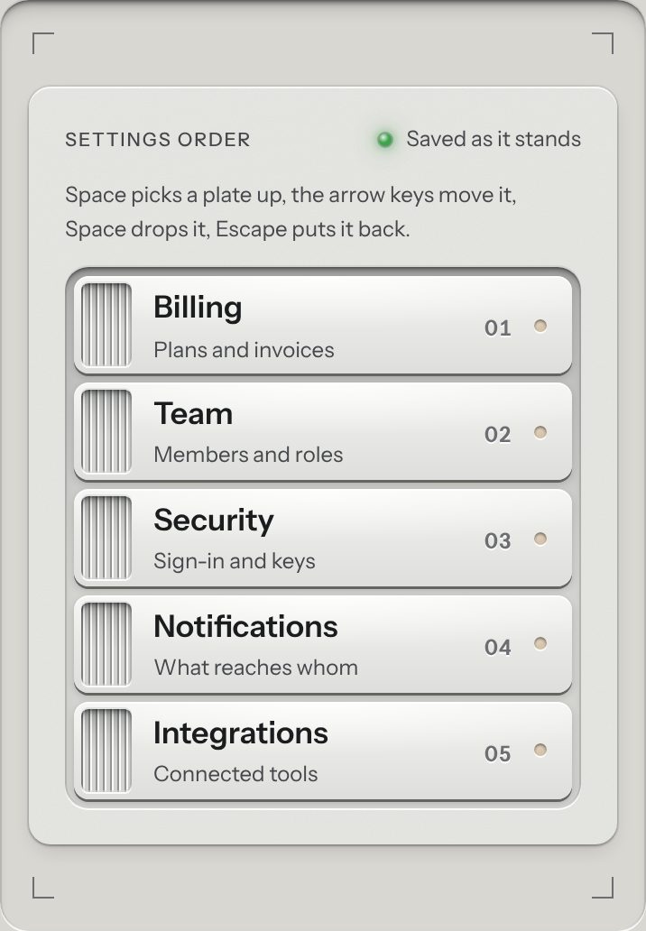 Sortable list, at a phone's size
