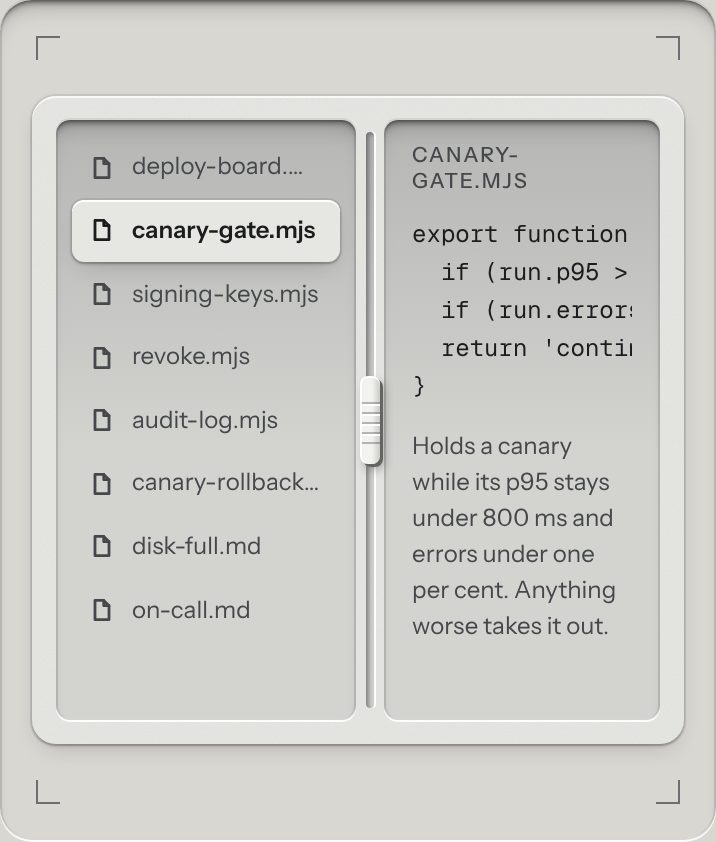 Split panes, at a phone's size