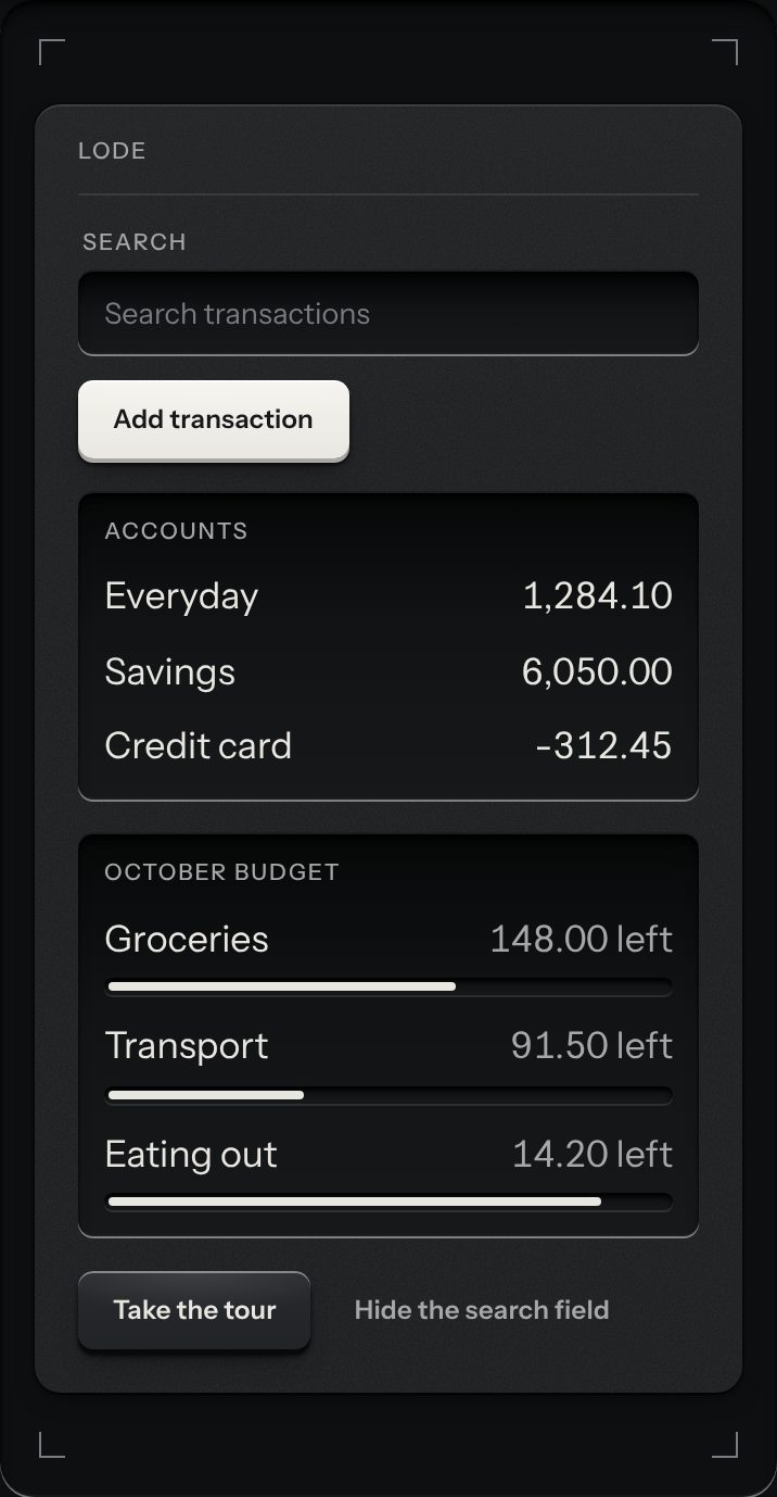 Tour, at a phone's size